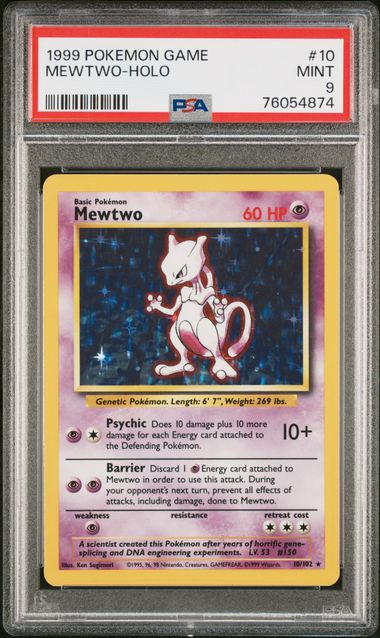 Mewtwo 1999 Pokemon Base Set rare holo 