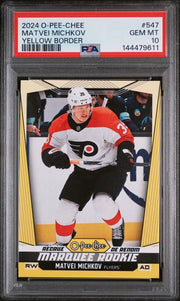 Matvei Michkov 2024 O-Pee-Chee Marquee Rookie Yellow Border PSA 10