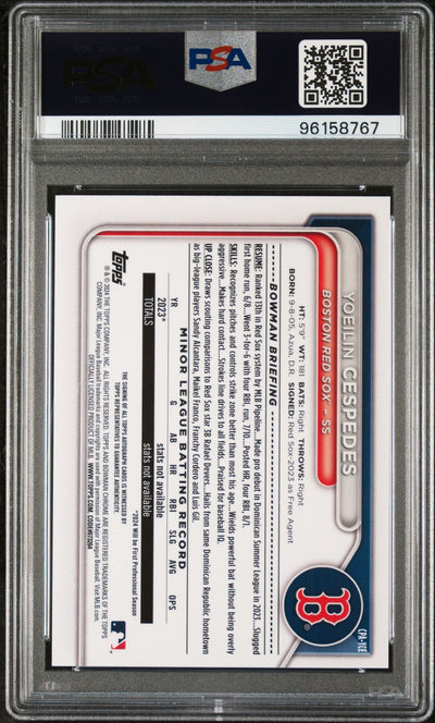 Yoeilin Cespedes 2024 1st Bowman Chrome autograph orange ref. #'d 09/25 PSA 9