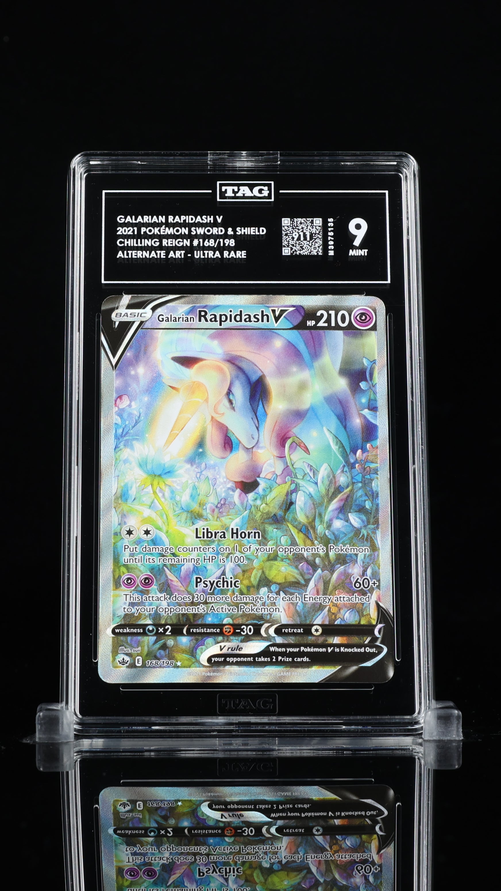 Galarian Rapidash V Pokémon Chilling Reign Alt. Art #168/198 TAG 9