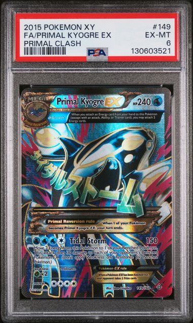 Primal Kyogre EX Pokémon XY Primal Clash Full Art Ultra Rare #149/160 PSA 6