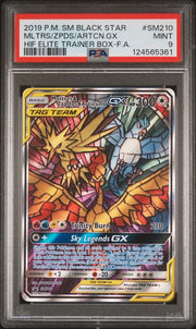 Moltres & Zapdos & Articuno GX Pokémon Hidden Fates Elite Trainer Box Promo #SM210 PSA 9