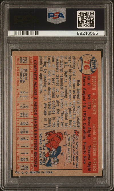 Bob Clemente 1957 Topps #76 PSA 6