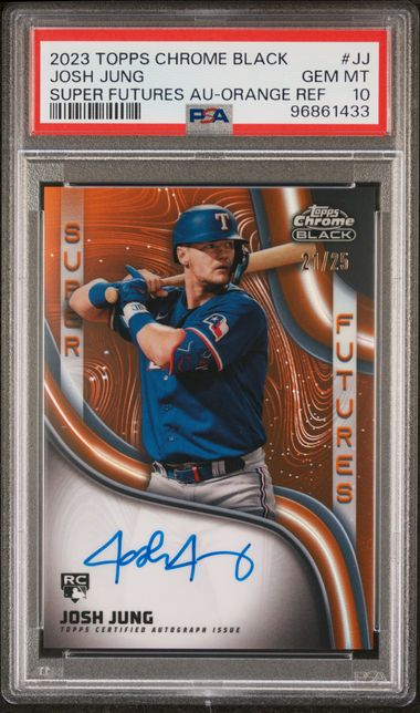 Josh Jung 2023 Topps Chrome Black Super Futures Autograph Orange 