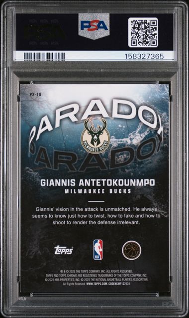 Giannis Antetokounmpo 2025-26 Topps Chrome Paradox #PX-10 PSA 10