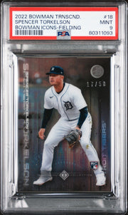 Spencer Torkelson 2022 Bowman Transcendent Collection Bowman Icons /50 Fielding PSA 9