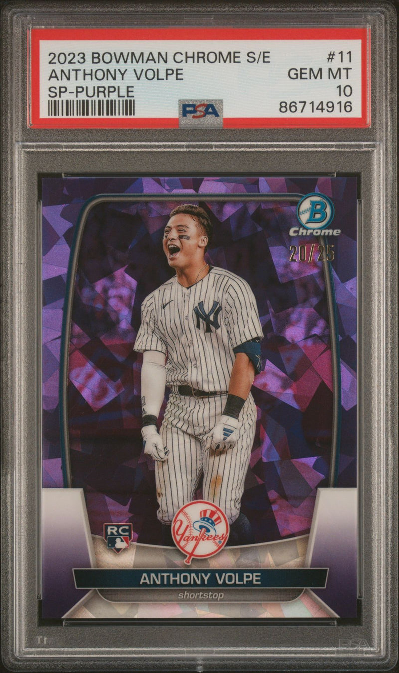 Anthony Volpe 2023 Bowman Chrome Sapphire SP Purple Refractor 