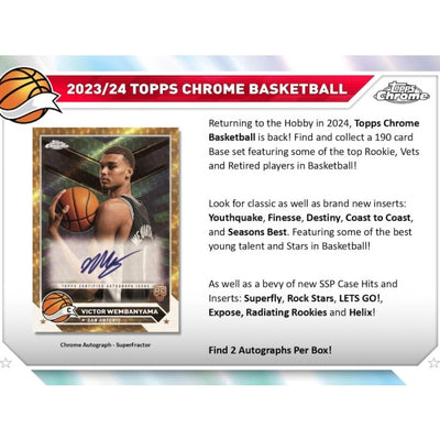 2023-24 Topps Chrome Basketball Hobby Box