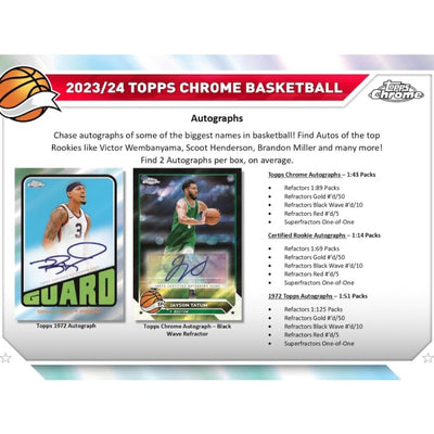 2023-24 Topps Chrome Basketball Hobby Box