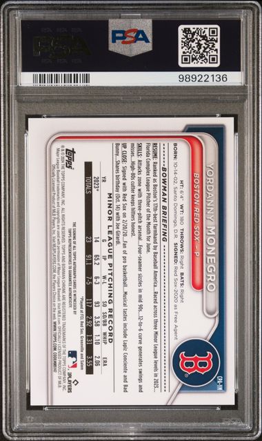 Yordanny Monegro 2024 1st Bowman Chrome autograph PSA 10