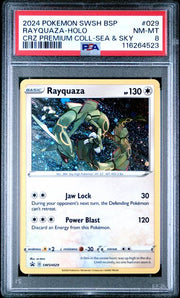 Rayquaza 2024 Pokemon SWSH BSP Crown Zenith Premium Collec. Sea & Sky #029 PSA 8