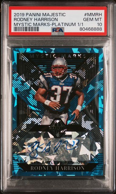 Rodney Harrison 2019 Panini Majestic Mystic Marks autograph 