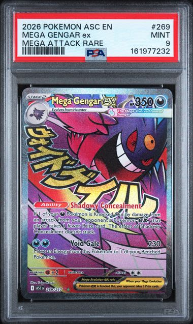 Mega Gengar ex Pokémon Ascended Heroes Mega Attack Rare #269/217 PSA 9