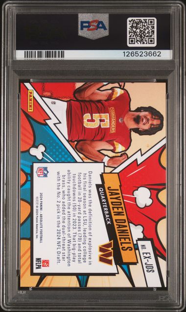 Jayden Daniels 2024 Panini Absolute Explosive rookie card PSA 9