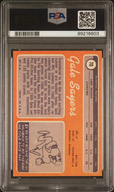 Gale Sayers 1970 Topps #70 PSA 5