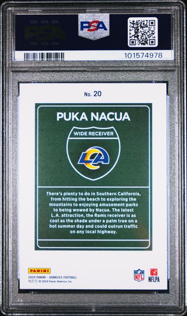 Puka Nacua 2024 Panini Donruss Downtown PSA 10