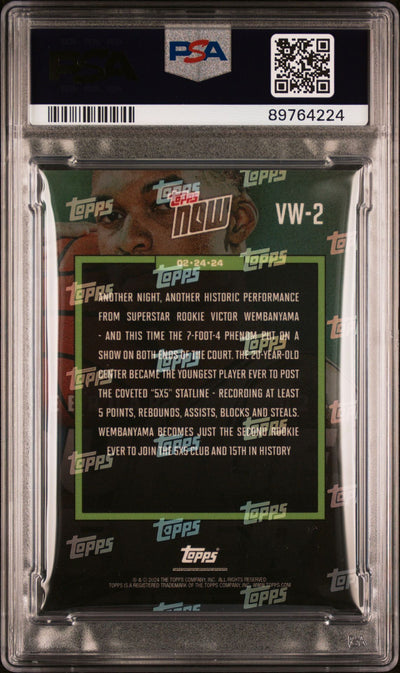 Victor Wembanyama 2023-24 Topps Now 5 x 5 #VW-2 RC PSA 9