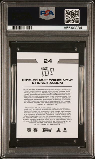 Jack Hughes 2019 Topps NOW NHL Stickers RC #24 PSA 10