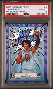Ja Morant 2020 Panini Donruss Optic My House Purple PSA 8