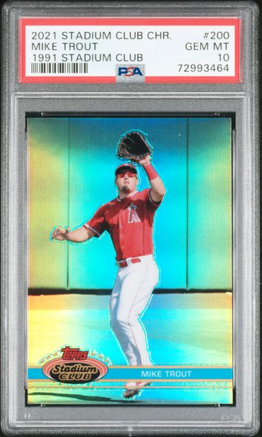 Mike Trout 2021 Topps Stadium Club Chrome '91 refractor PSA 10