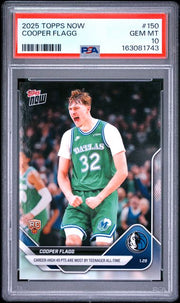 Cooper Flagg 2025 Topps Now 'Career High 49 pts Are Most By Teenager All-Time' RC PSA 10
