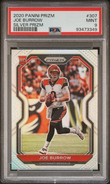Joe Burrow 2020 Panini Prizm silver prizm rookie card PSA 9