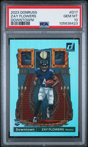 Zay Flowers 2023 Donruss Downtown SP PSA 10 RC