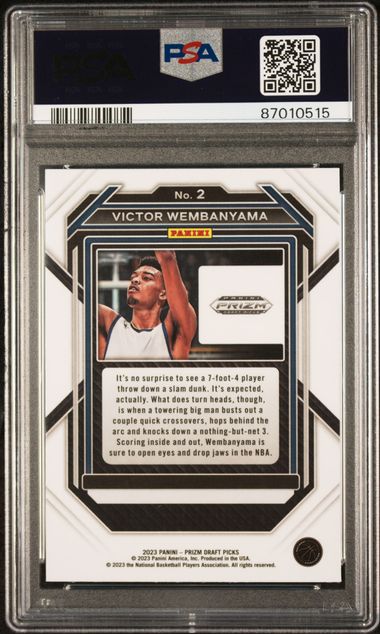 Victor Wembanyama 2022 Panini Prizm Draft Picks Rookie Card PSA 10