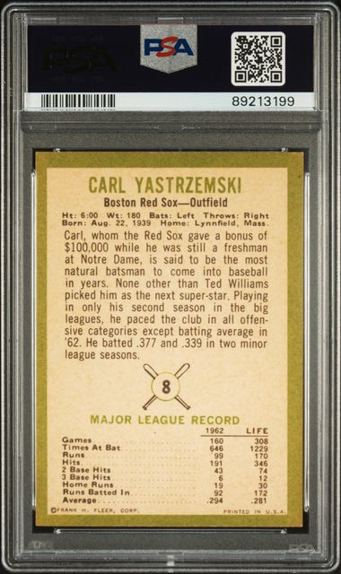 Carl Yastrzemski 1963 Fleer 