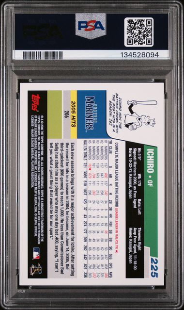 Ichiro 2006 Topps PSA 9