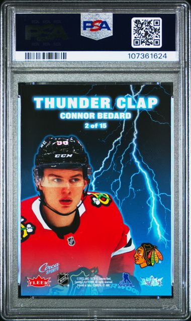 Connor Bedard 2025 Upper Deck CDD Promo Thunder Clap #2 PSA 9