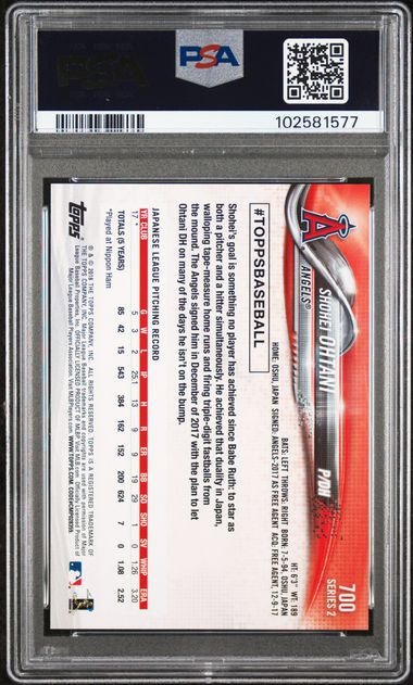 Shohei Ohtani 2018 Topps Series 2 #700 Pitching rookie card PSA 10