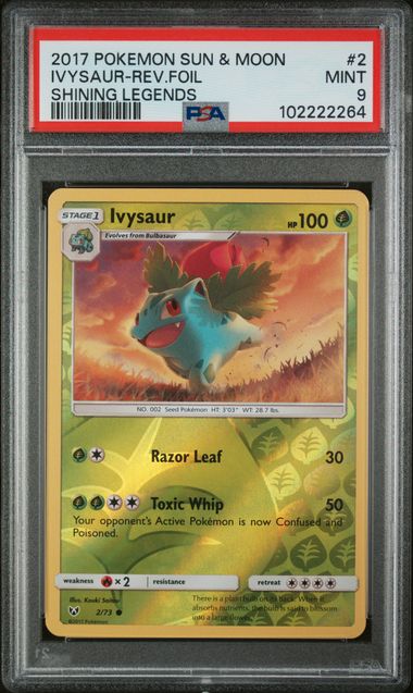 Ivysaur 2017 Pokemon Shining Legends reverse holo #2/73 PSA 9