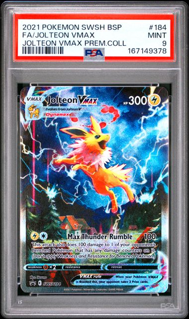 Jolteon Vmax Pokémon Sword & Shield Black Star Promo #SWSH184 PSA 9