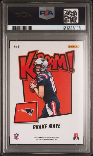 Drake Maye 2024 Panini Absolute Football Kaboom SSP PSA 10