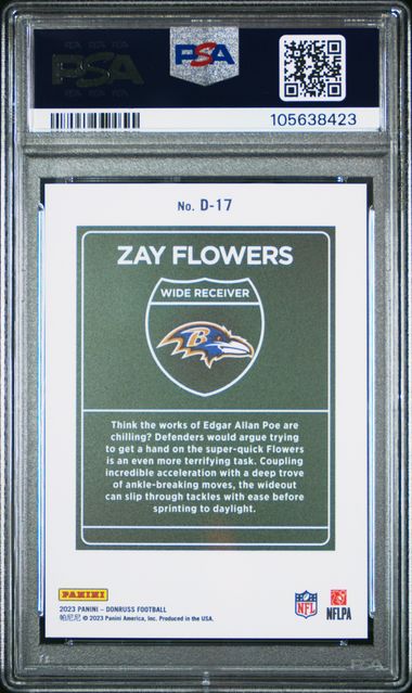 Zay Flowers 2023 Donruss Downtown SP PSA 10 RC