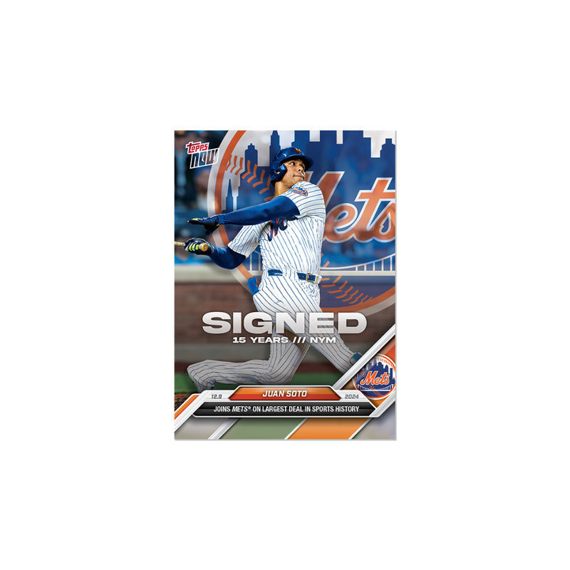 Juan Soto 2024 MLB Topps NOW® Card OS-8 Signed By Mets