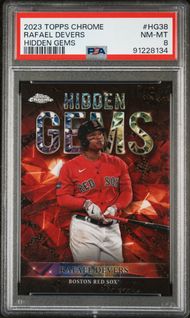 Rafael Devers 2023 Topps Chrome Hidden Gems SSP PSA 8