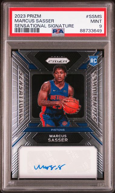 Marcus Sasser 2023-24 Prizm Sensational Signatures PSA 9 RC