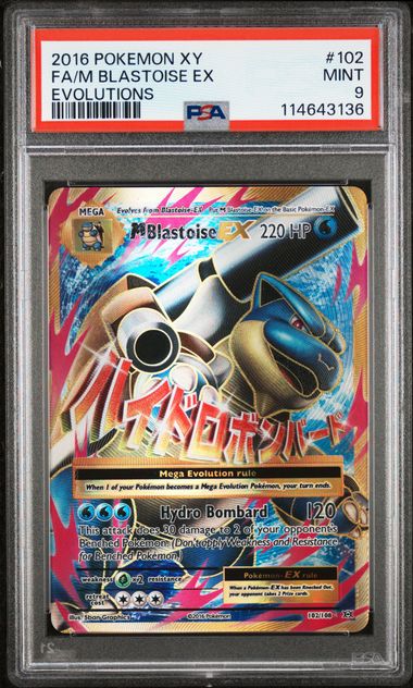 Mega Blastoise EX Pokémon XY Evolutions Full Art #102/108 PSA 9