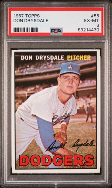 Don Drysdale 1967 Topps #55 PSA 6