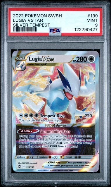 Lugia Vstar Pokémon Silver Tempest Ultra Rare #139/195 PSA 9