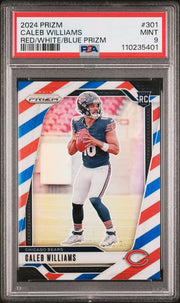 Caleb Williams 2024 Prizm Red/White/Blue Prizm PSA 9 RC