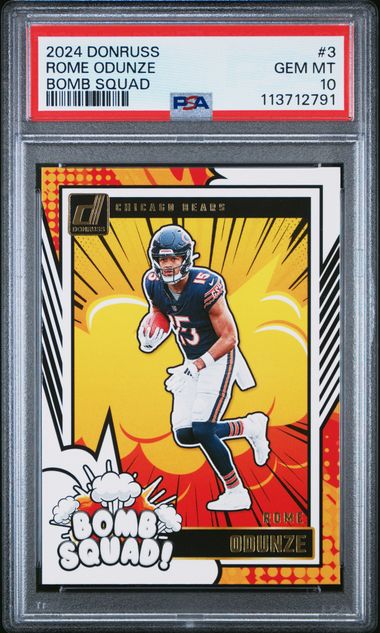 Rome Odunze 2024 Panini Donruss Bomb Squad Rookie PSA 10