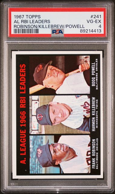 AL RBI Leaders Robinson Killebrew Powell 1967 Topps 