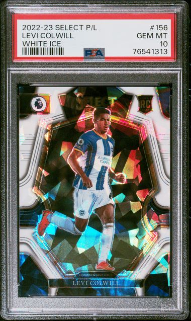 Levi Colwill 2022-23 Panini Select white ice prizm rookie card 