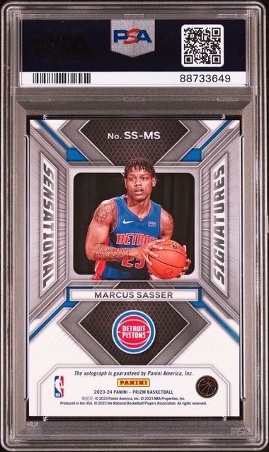 Marcus Sasser 2023-24 Prizm Sensational Signatures PSA 9 RC