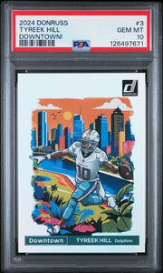 Tyreek Hill 2024 Panini Donruss Downtown PSA 10