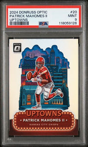 Patrick Mahomes II 2024 Panini Donruss Optic Uptowns PSA 9