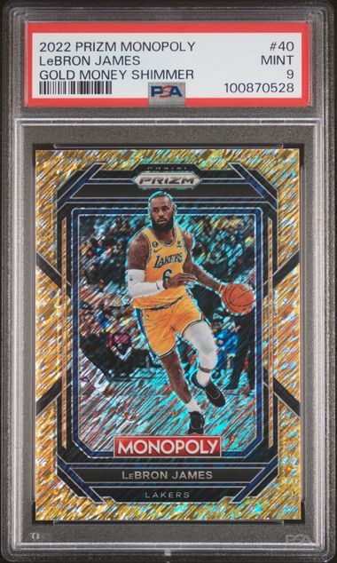 LeBron James 2022 Panini Prizm Monopoly Gold Money Shimmer prizm 